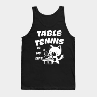 Cool Cat Playing Table Tennis Tank Top